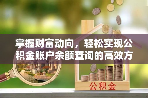 远安掌握财富动向，轻松实现公积金账户余额查询的高效方式