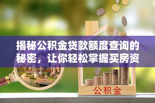 尖扎揭秘公积金贷款额度查询的秘密，让你轻松掌握买房资金规划