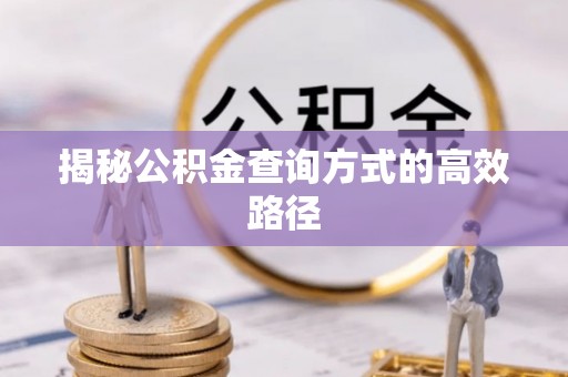 水里揭秘公积金查询方式的高效路径